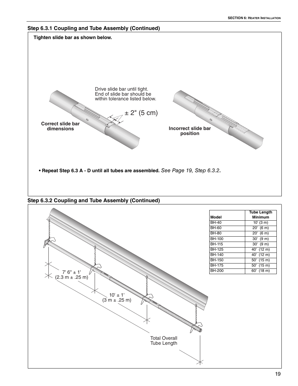 2" (5 cm) | Roberts Gorden Linear Heater User Manual | Page 5 / 50