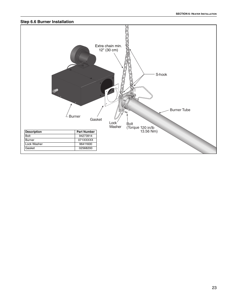 23 step 6.6 burner installation | Roberts Gorden Linear Heater User Manual | Page 9 / 50