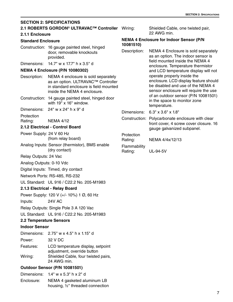Roberts Gorden UltraVac NEMA 4 User Manual | Page 13 / 48