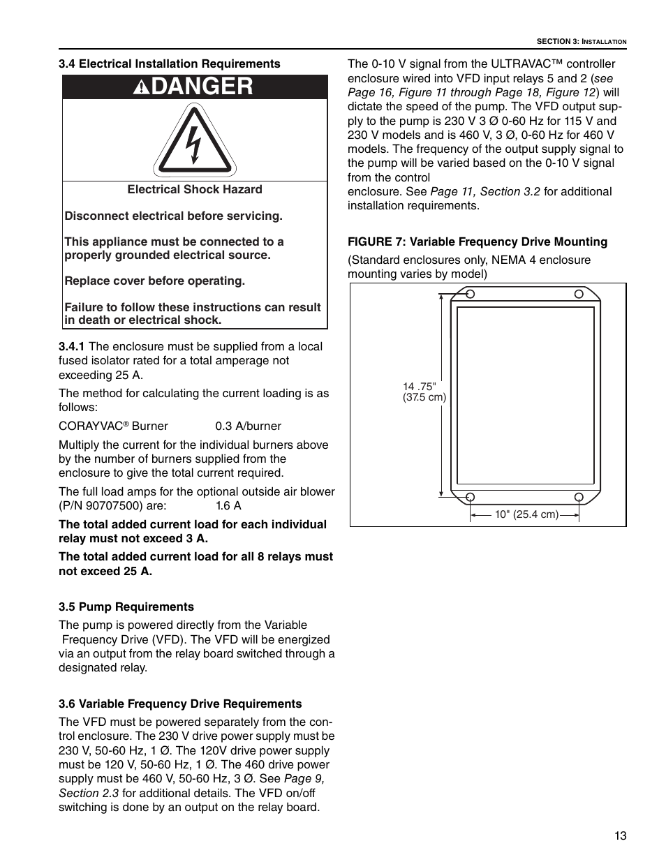 Danger | Roberts Gorden UltraVac NEMA 4 User Manual | Page 19 / 48