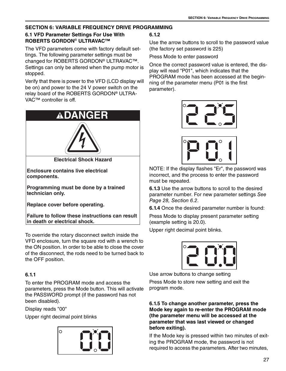 Danger | Roberts Gorden UltraVac NEMA 4 User Manual | Page 33 / 48