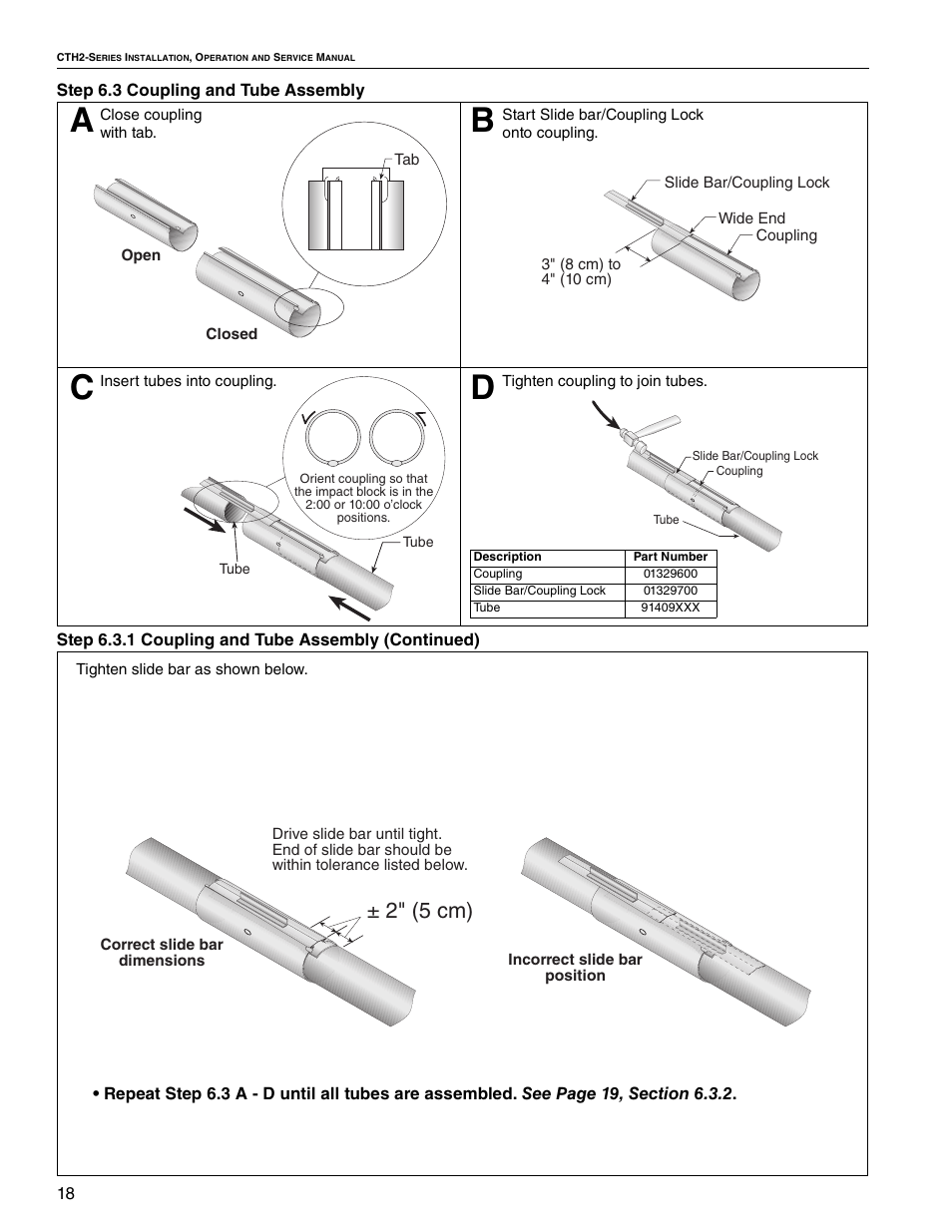 2" (5 cm) | Roberts Gorden VANTAGE II CTH2-80 User Manual | Page 24 / 32