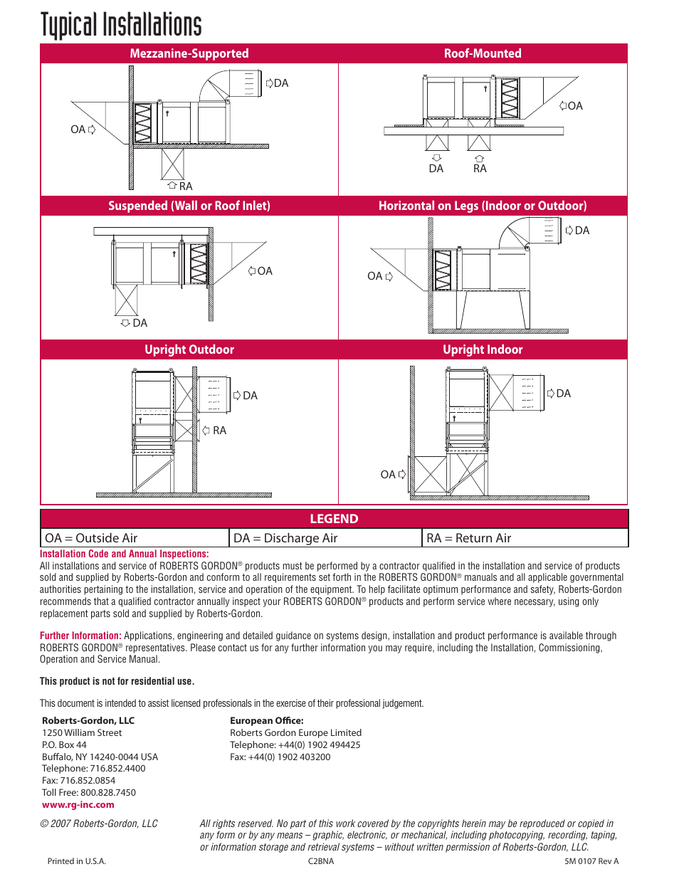 Typical installations | Roberts Gorden Combat DF-Series User Manual | Page 4 / 4