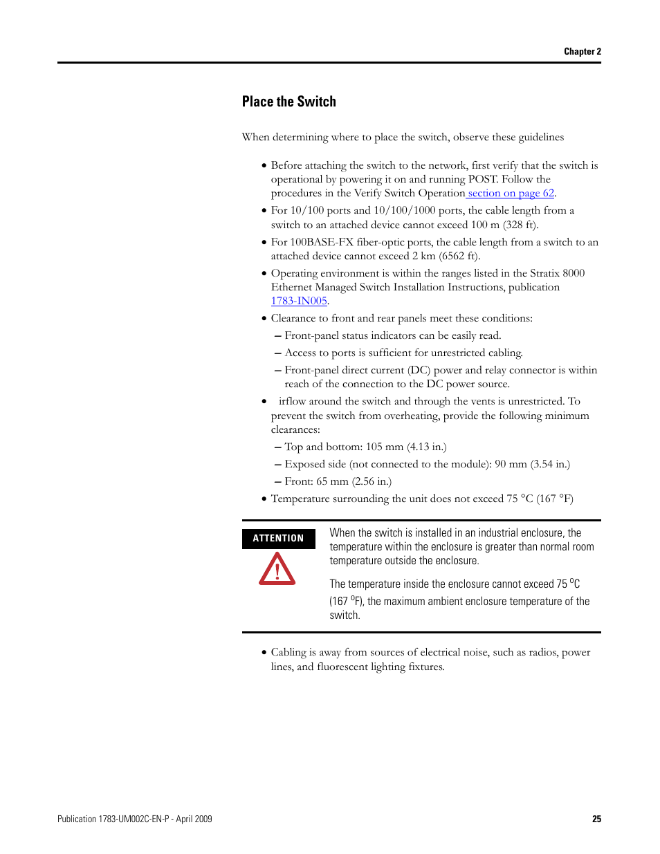 Place the switch | Rockwell Tools STRATIX 8000 ETHERNET 1783-MS10T User Manual | Page 25 / 92
