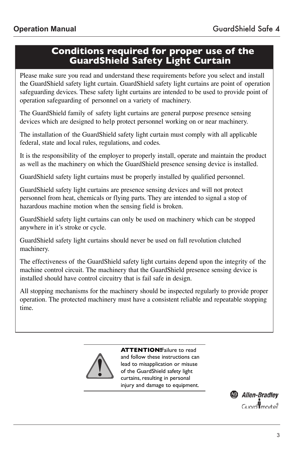Rockwell Tools GUARDSHIELD SAFE 4 User Manual | Page 3 / 24