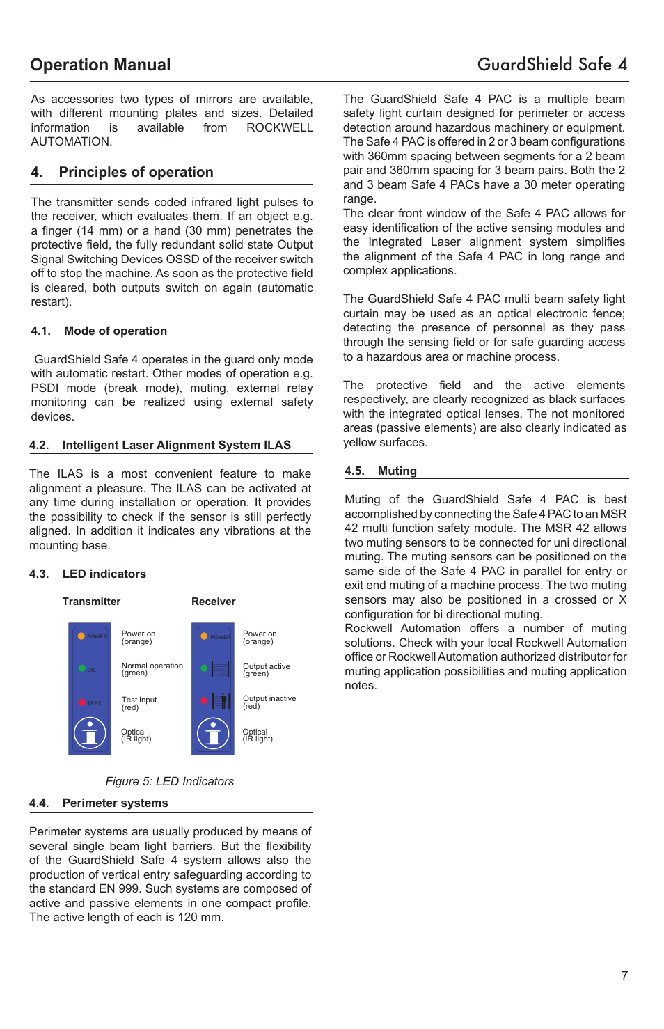 Operation manual guardshield safe 4, Principles of operation | Rockwell Tools GUARDSHIELD SAFE 4 User Manual | Page 7 / 24
