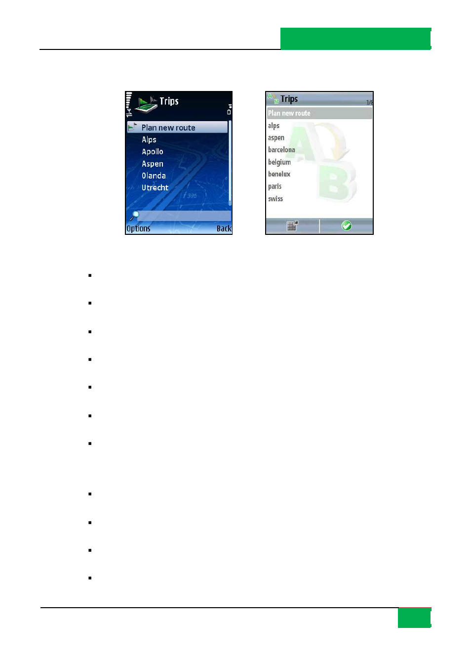 Trips | ROUTE 66 Mobile 8 User Manual | Page 25 / 114