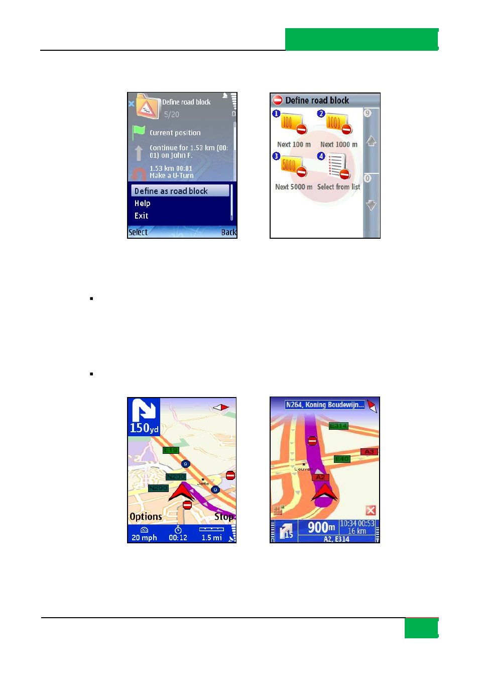 Define road block | ROUTE 66 Mobile 8 User Manual | Page 30 / 114