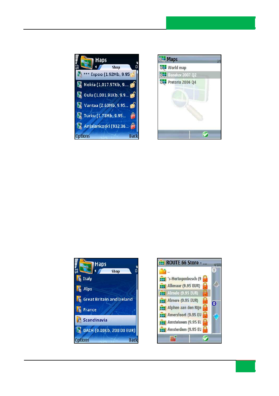 Change current map, Locate maps | ROUTE 66 Mobile 8 User Manual | Page 44 / 114
