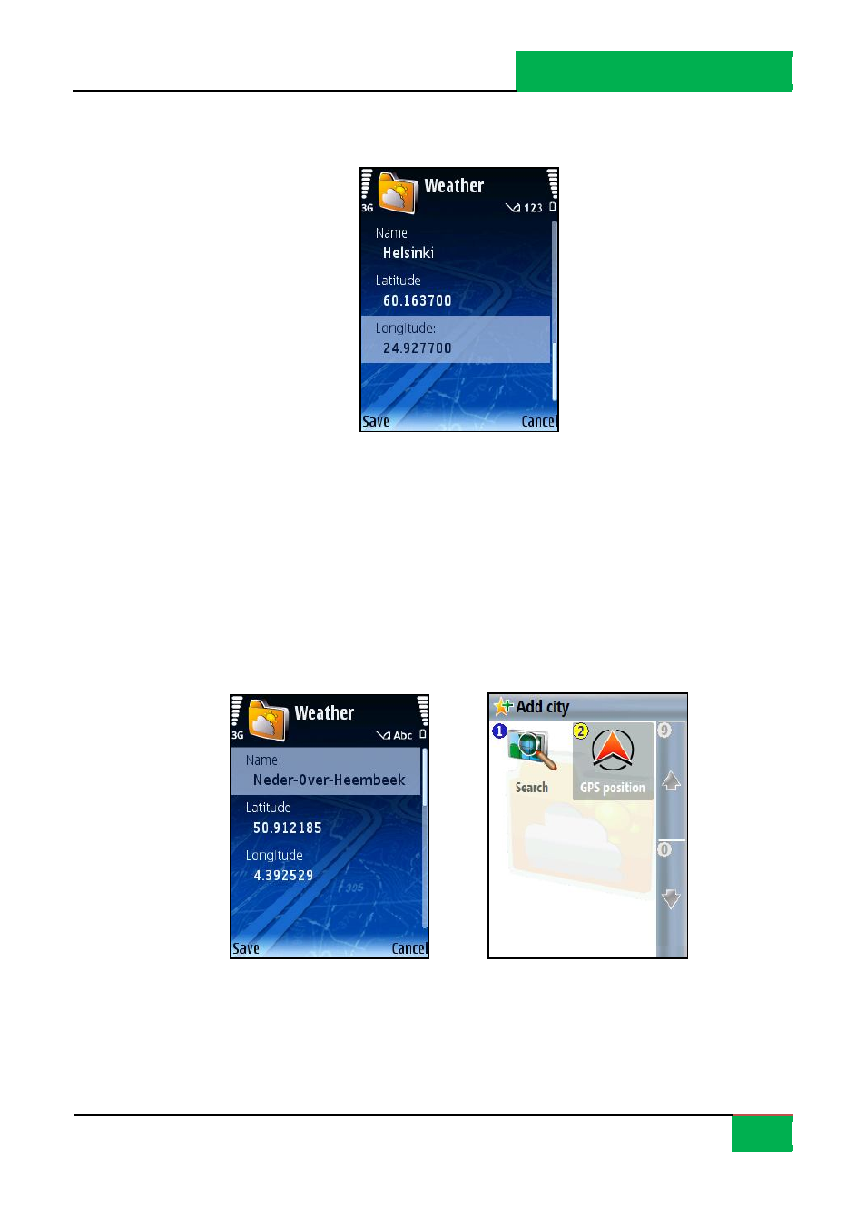 Add city (special city) [* s60, Add city (gps position) | ROUTE 66 Mobile 8 User Manual | Page 61 / 114