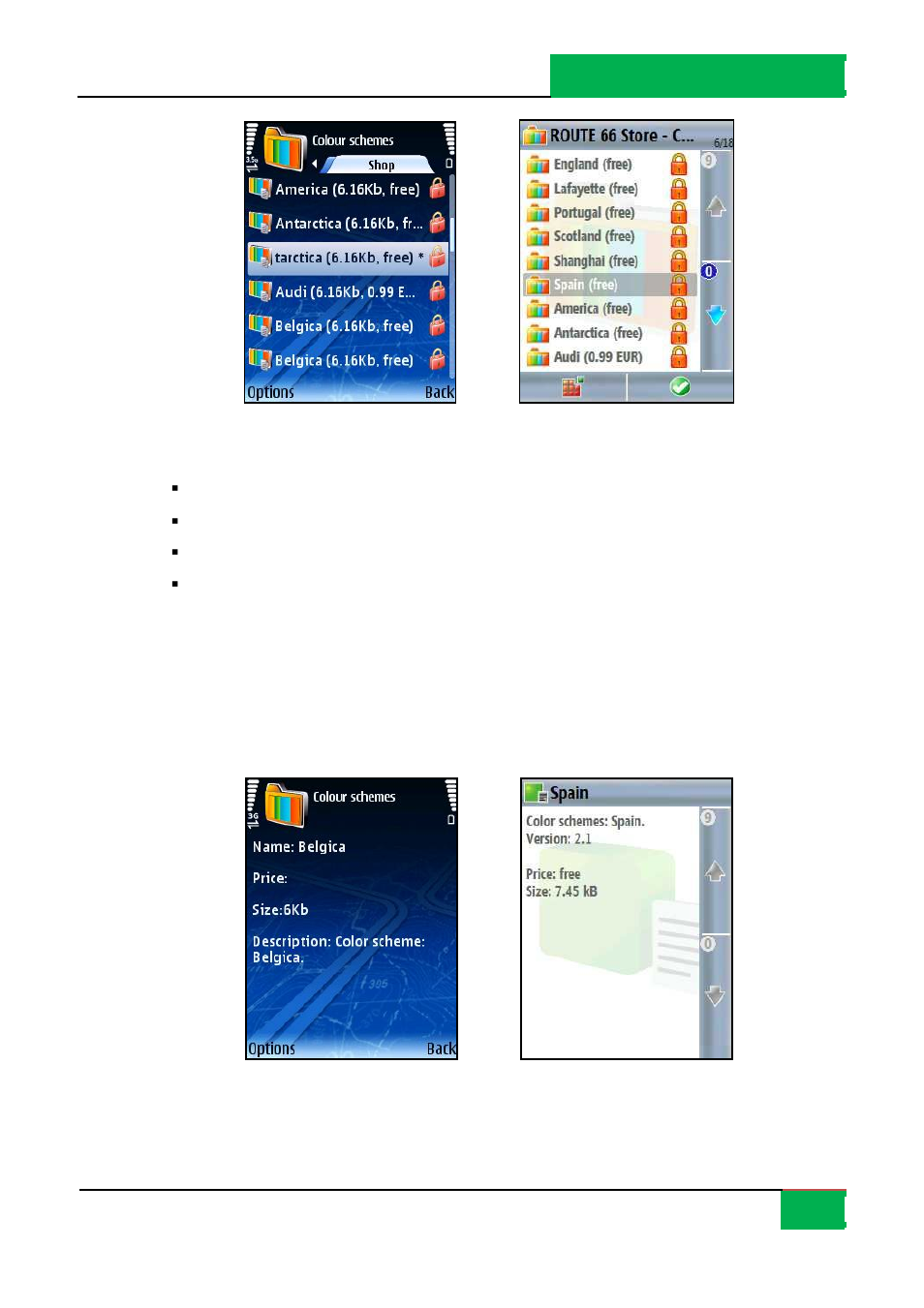 Display colour scheme information, Download colour scheme | ROUTE 66 Mobile 8 User Manual | Page 69 / 114