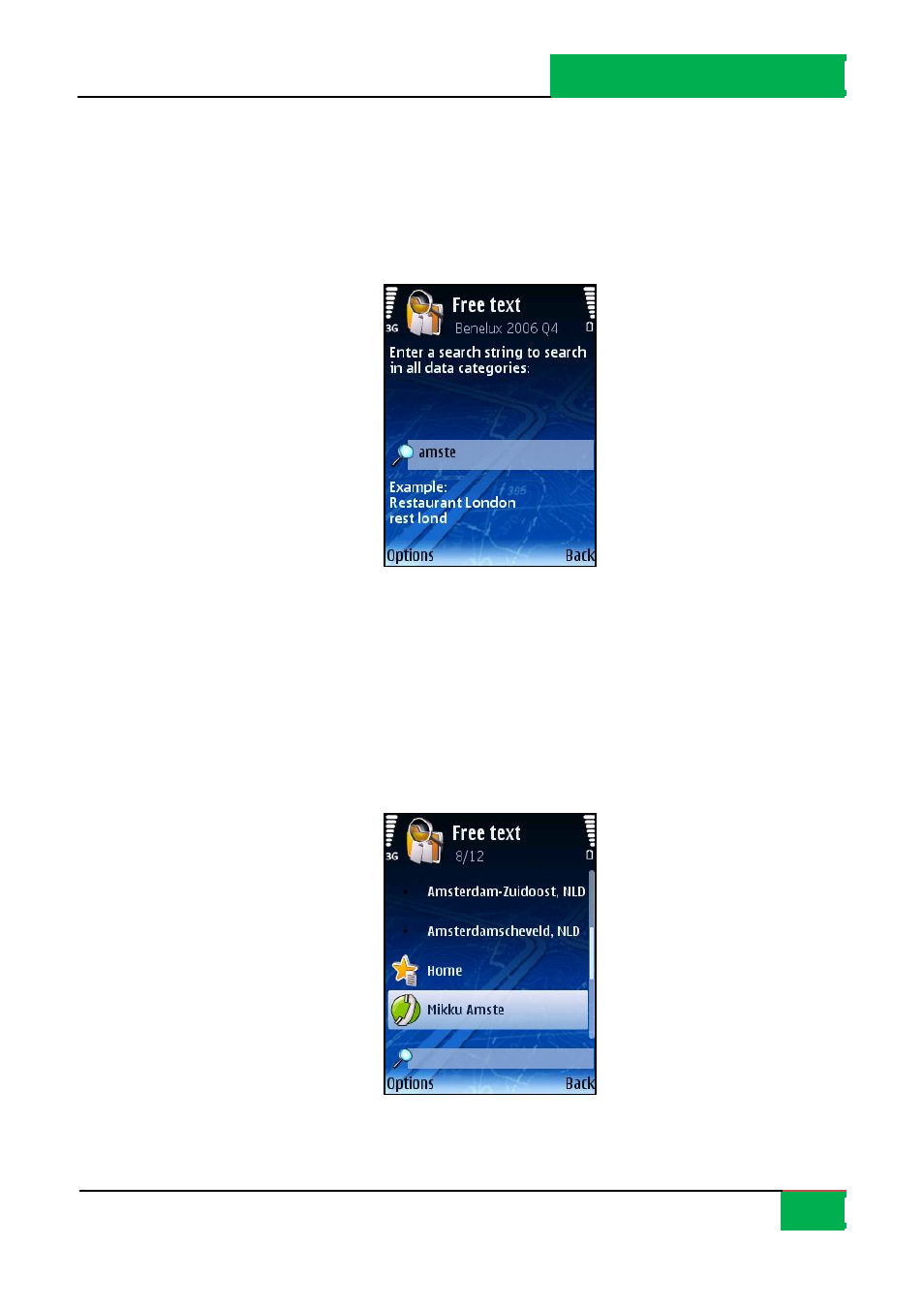 Search - free text [* s60, Free text: results [* s60 | ROUTE 66 Mobile 8 User Manual | Page 9 / 114