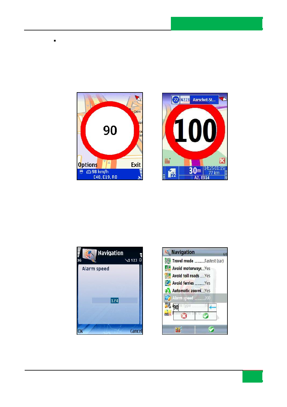 Alarm speed | ROUTE 66 Mobile 8 User Manual | Page 94 / 114