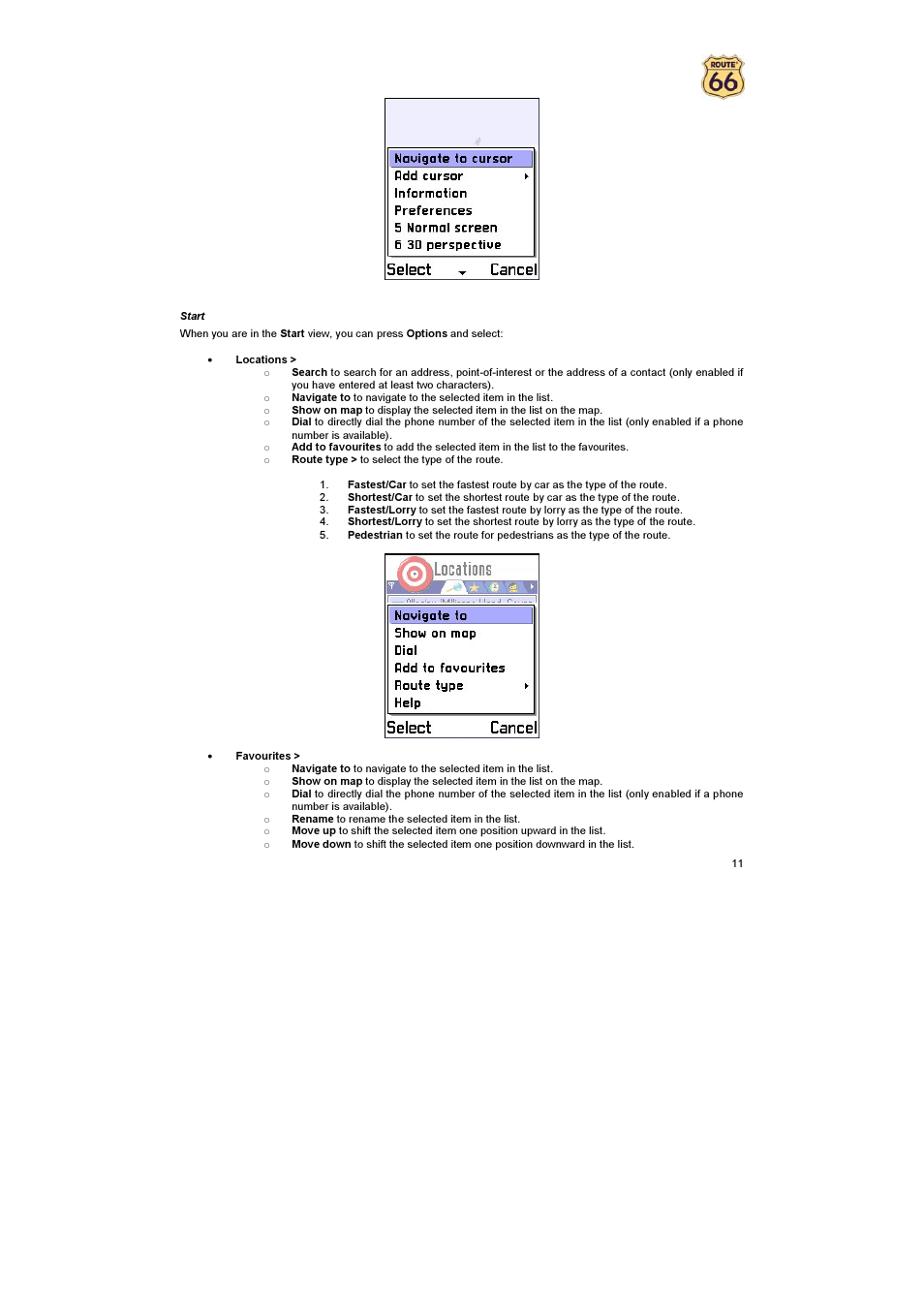 ROUTE 66 Mobile 2005 User Manual | Page 11 / 23