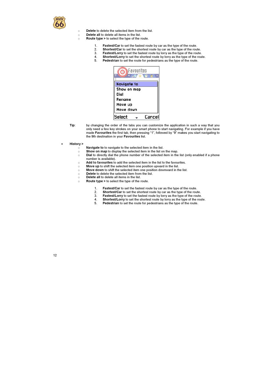 ROUTE 66 Mobile 2005 User Manual | Page 12 / 23