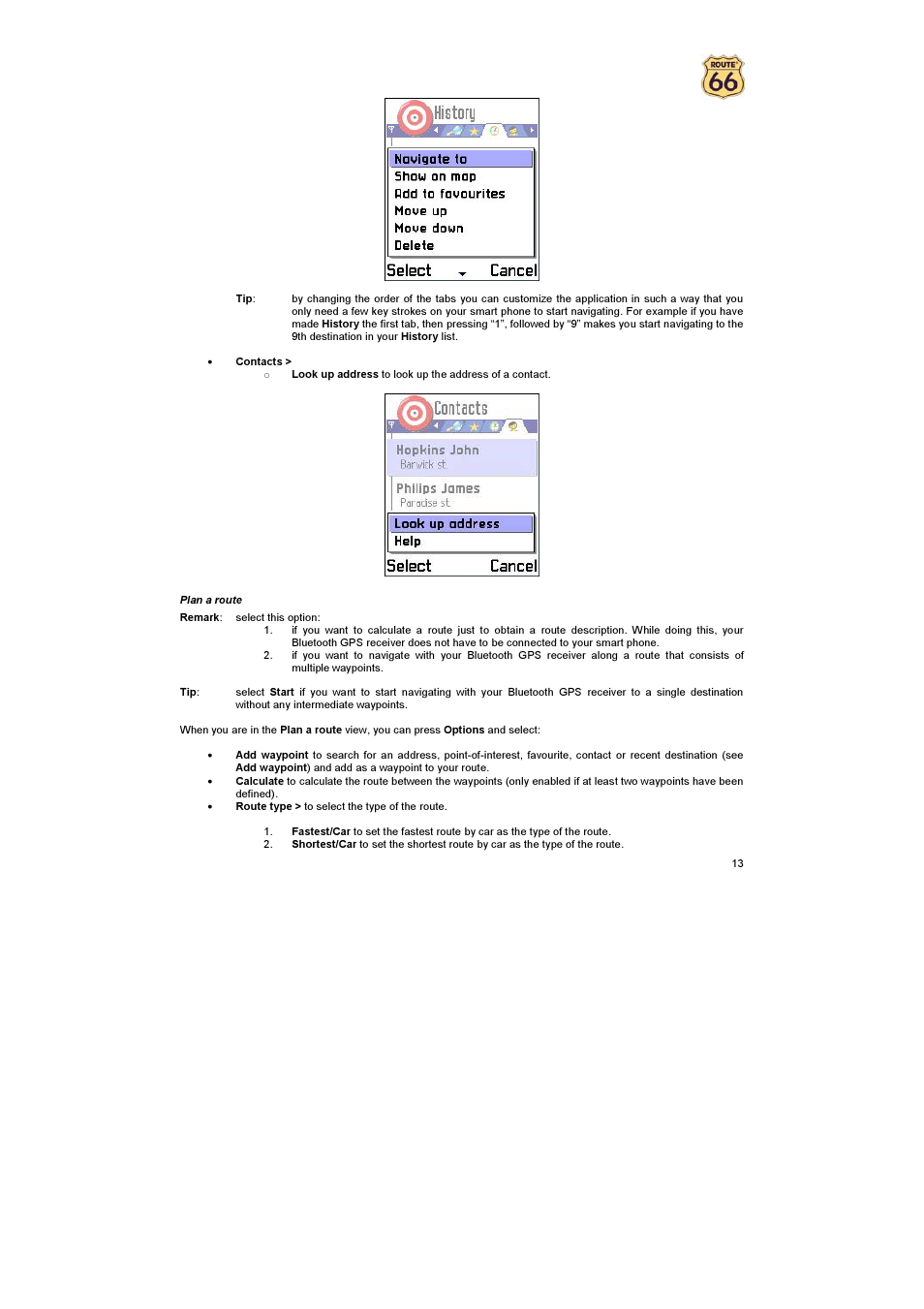 ROUTE 66 Mobile 2005 User Manual | Page 13 / 23