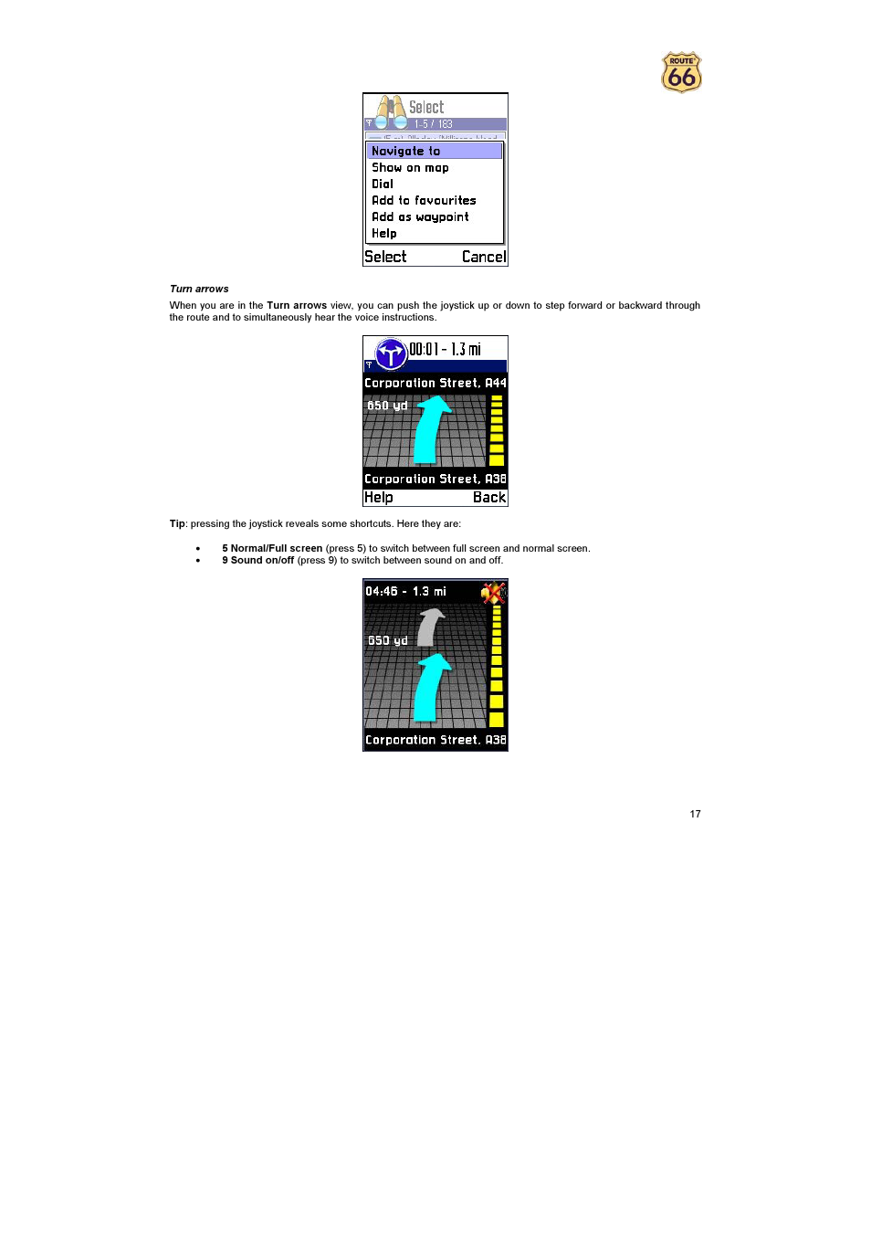 ROUTE 66 Mobile 2005 User Manual | Page 17 / 23