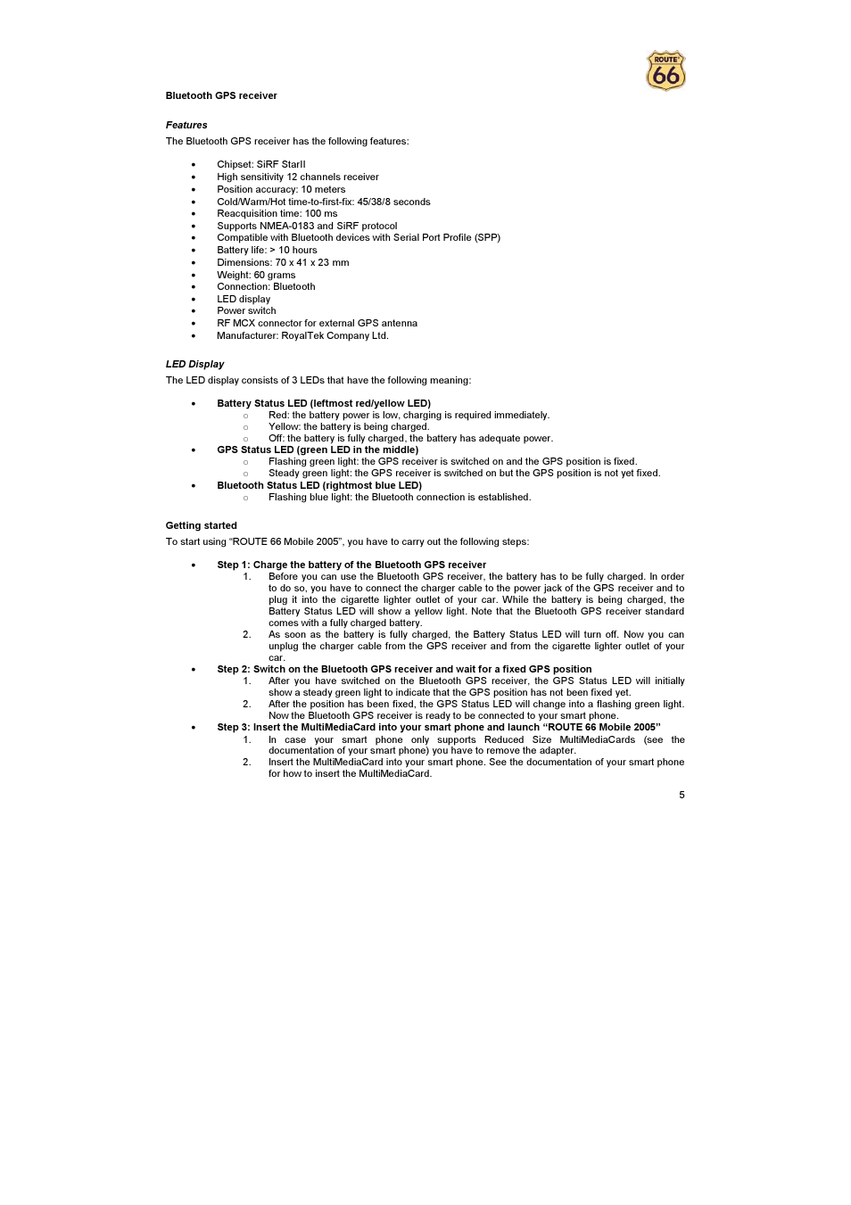 ROUTE 66 Mobile 2005 User Manual | Page 5 / 23