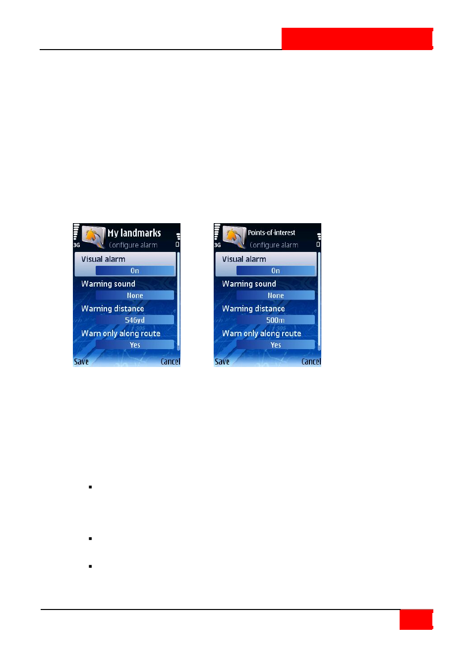 Configure alarm | ROUTE 66 SYMBIAN S60 V3 User Manual | Page 102 / 114