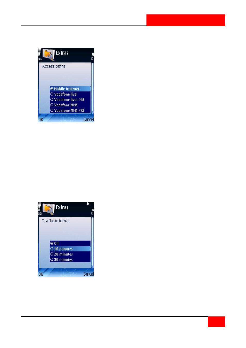 Access point, Traffic interval | ROUTE 66 SYMBIAN S60 V3 User Manual | Page 106 / 114