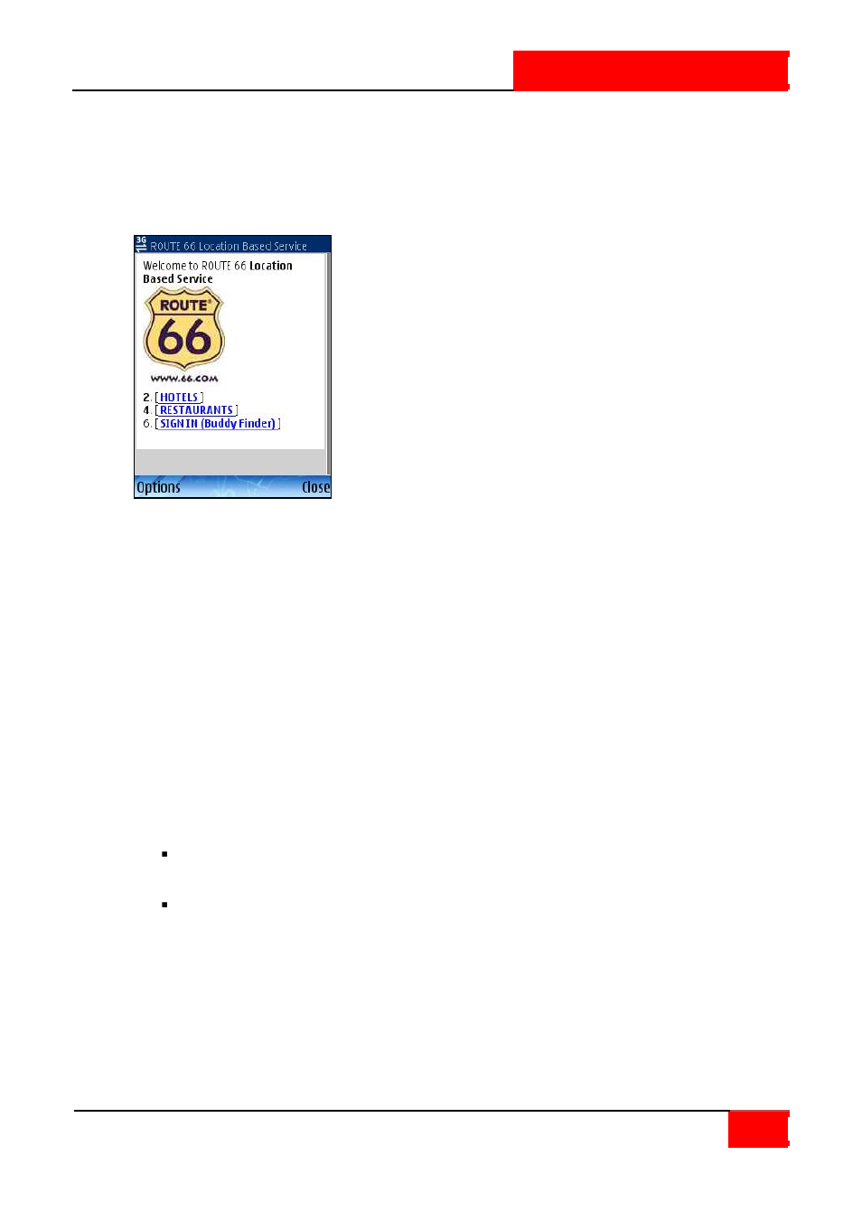 Location based service, Lbs – select position, Lbs – select lbs data | ROUTE 66 SYMBIAN S60 V3 User Manual | Page 111 / 114