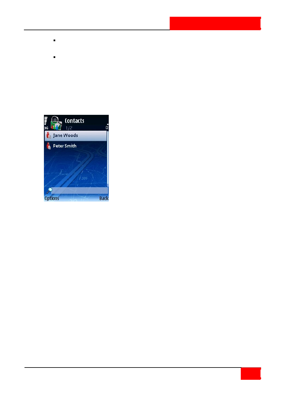 Search - contacts | ROUTE 66 SYMBIAN S60 V3 User Manual | Page 17 / 114