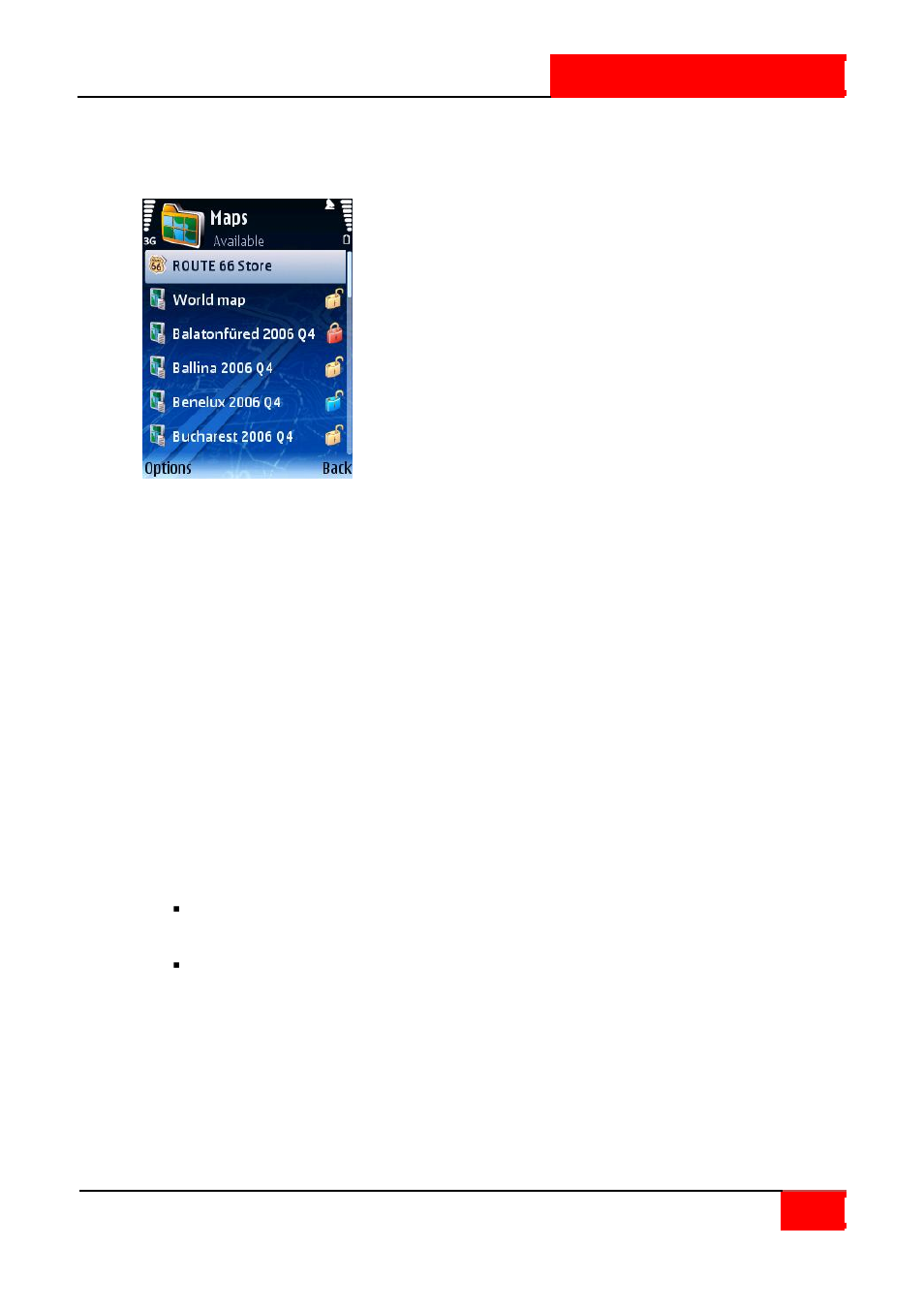 Maps | ROUTE 66 SYMBIAN S60 V3 User Manual | Page 45 / 114