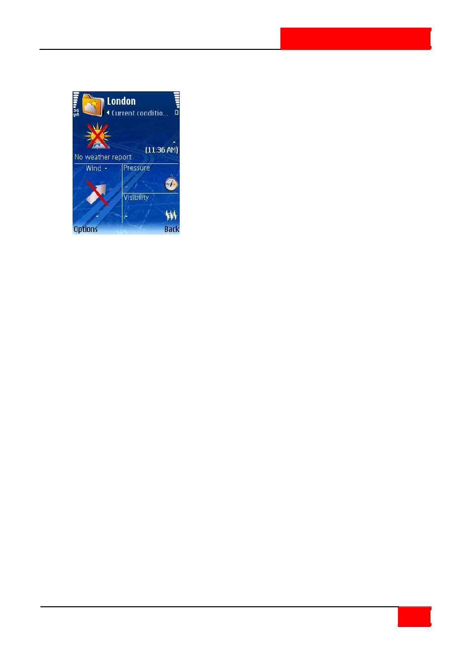 Weather: current conditions | ROUTE 66 SYMBIAN S60 V3 User Manual | Page 68 / 114