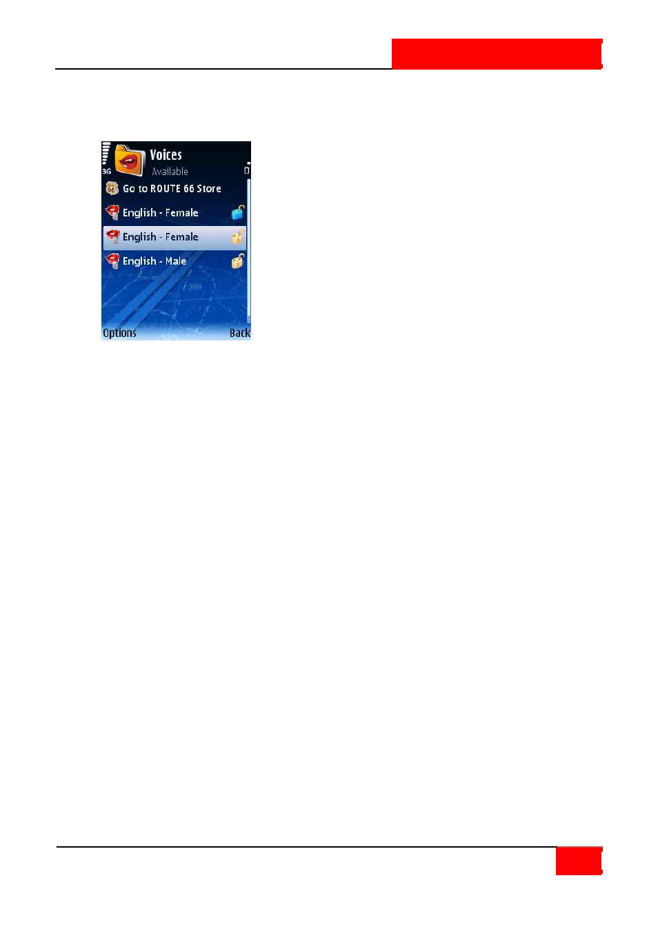 Voices | ROUTE 66 SYMBIAN S60 V3 User Manual | Page 72 / 114