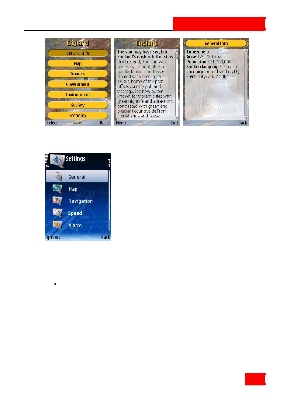 Settings | ROUTE 66 SYMBIAN S60 V3 User Manual | Page 78 / 114