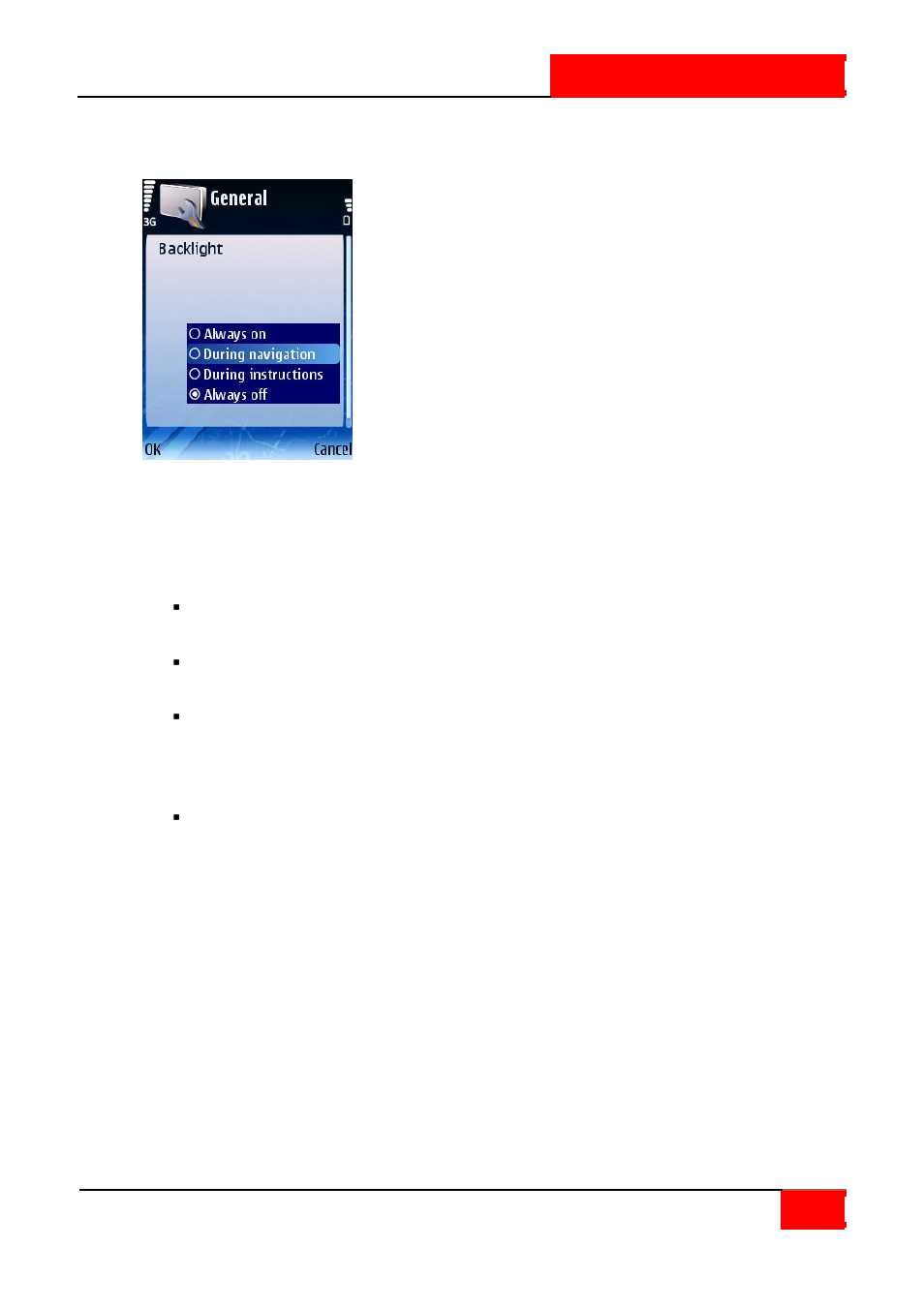 Backlight, Units | ROUTE 66 SYMBIAN S60 V3 User Manual | Page 81 / 114