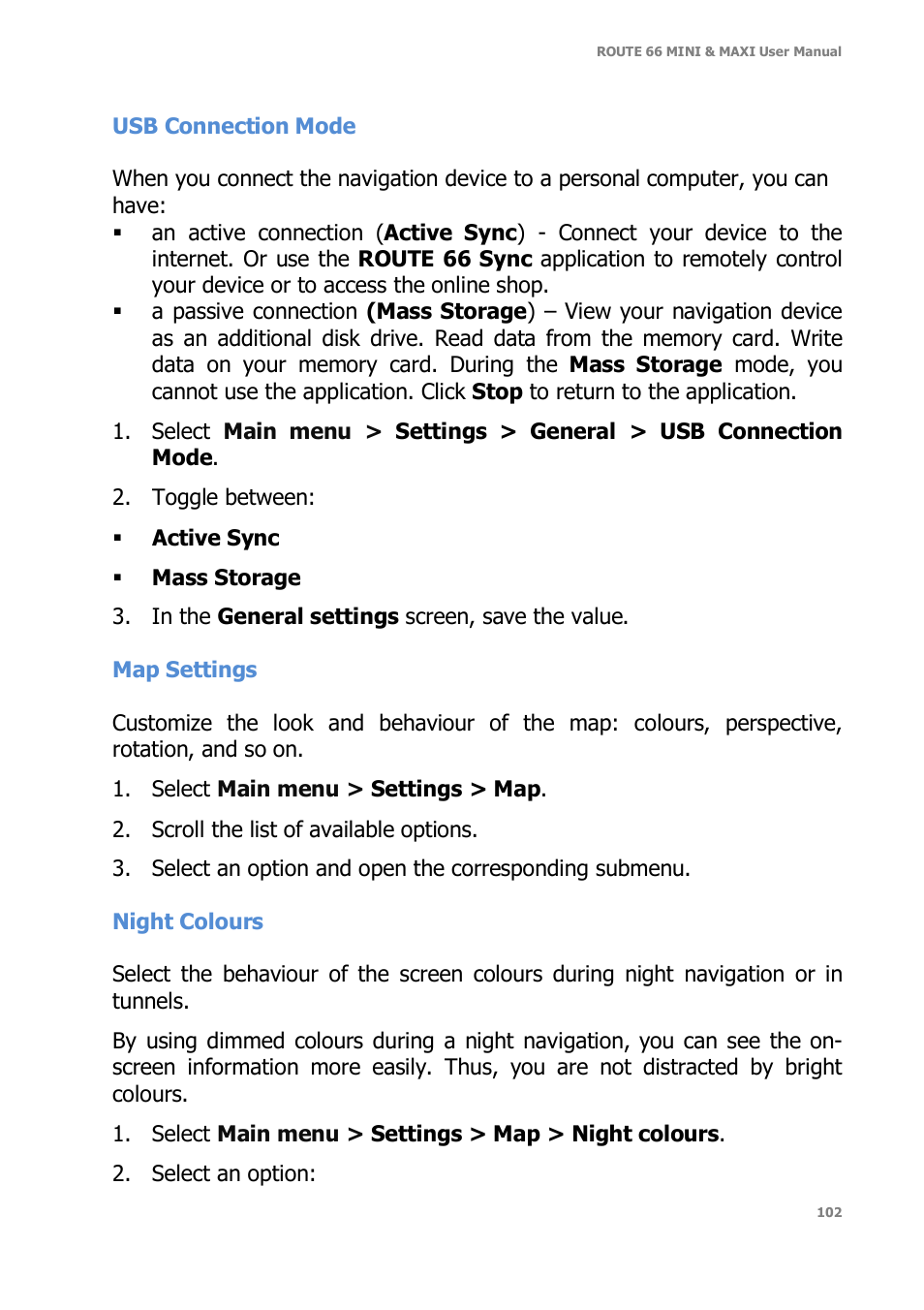 ROUTE 66 Mini Maxi User Manual | Page 102 / 128