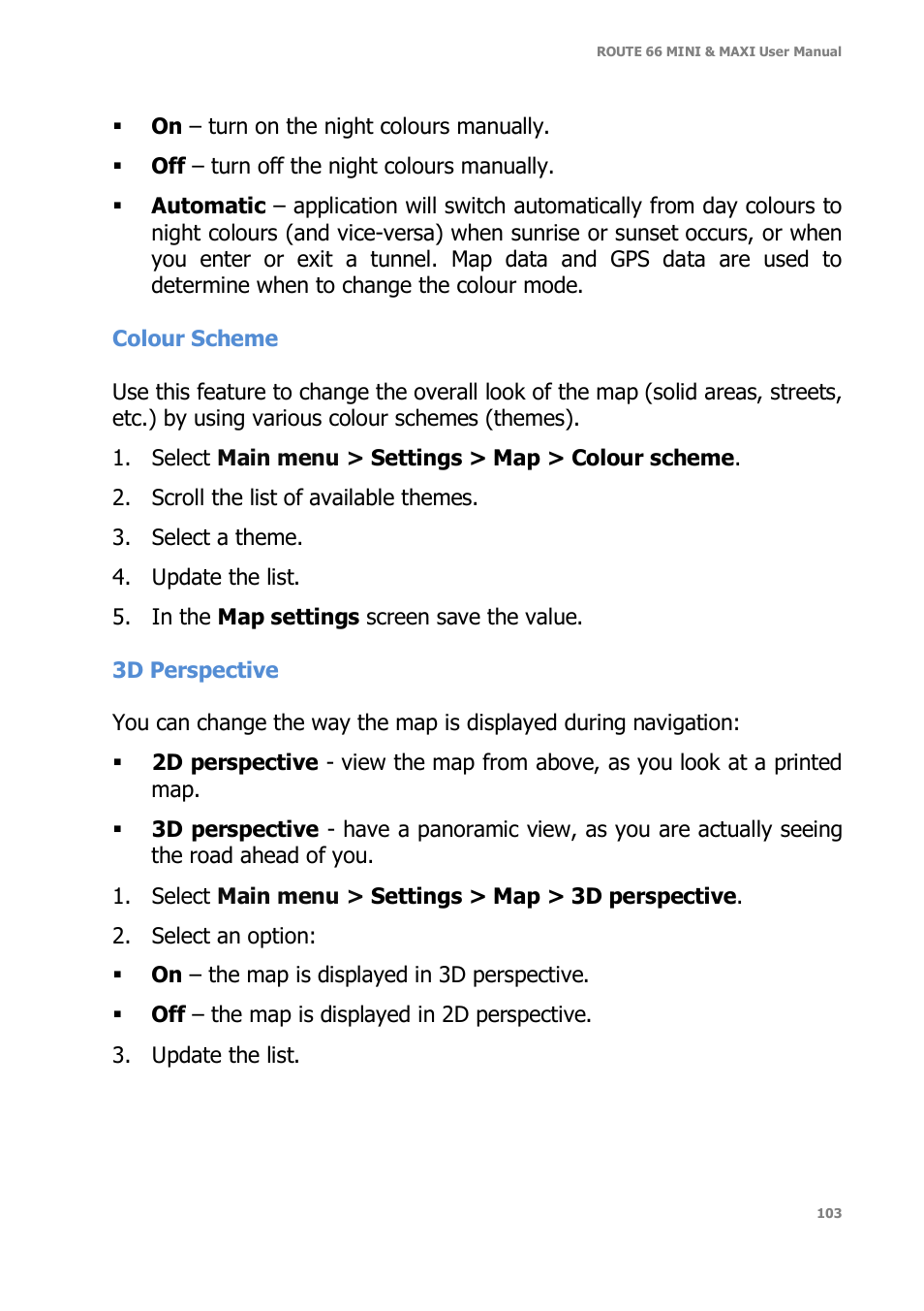 ROUTE 66 Mini Maxi User Manual | Page 103 / 128