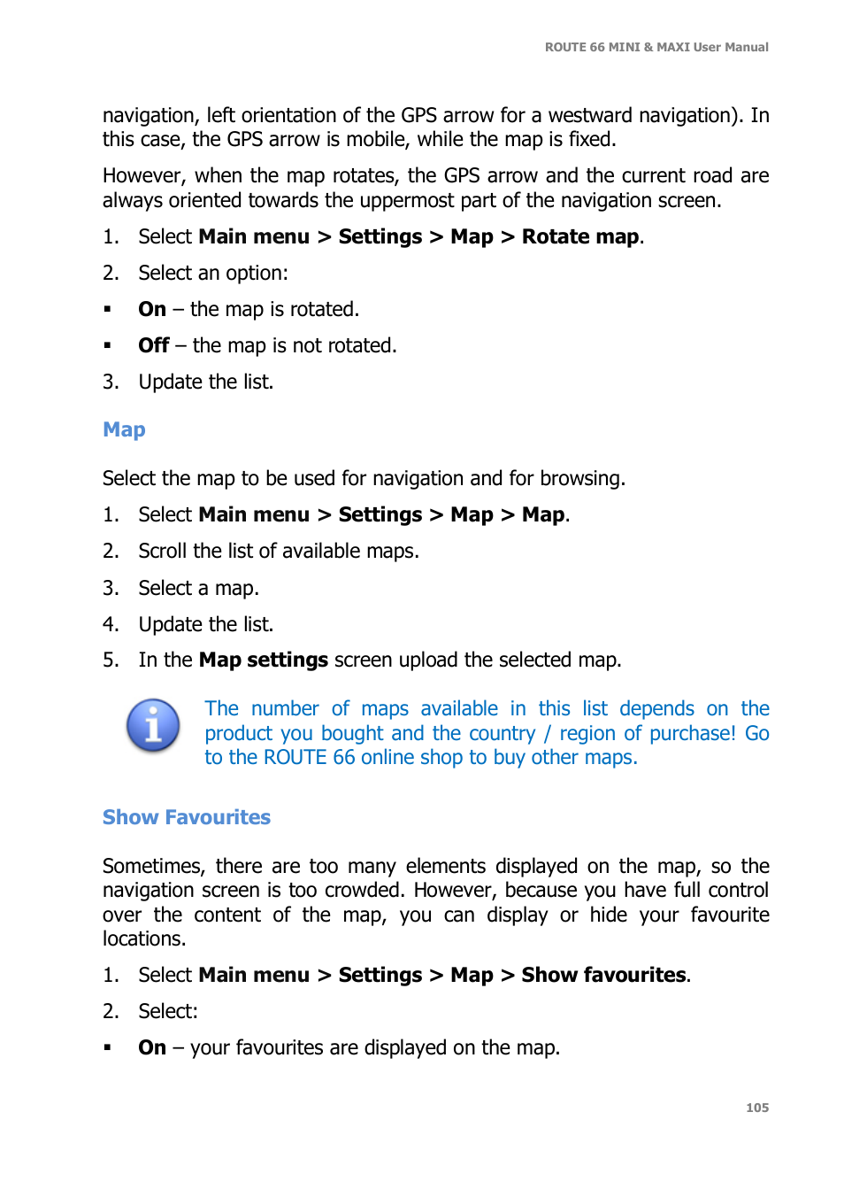 ROUTE 66 Mini Maxi User Manual | Page 105 / 128