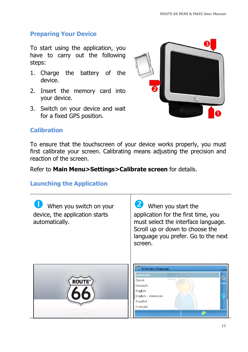 ROUTE 66 Mini Maxi User Manual | Page 11 / 128