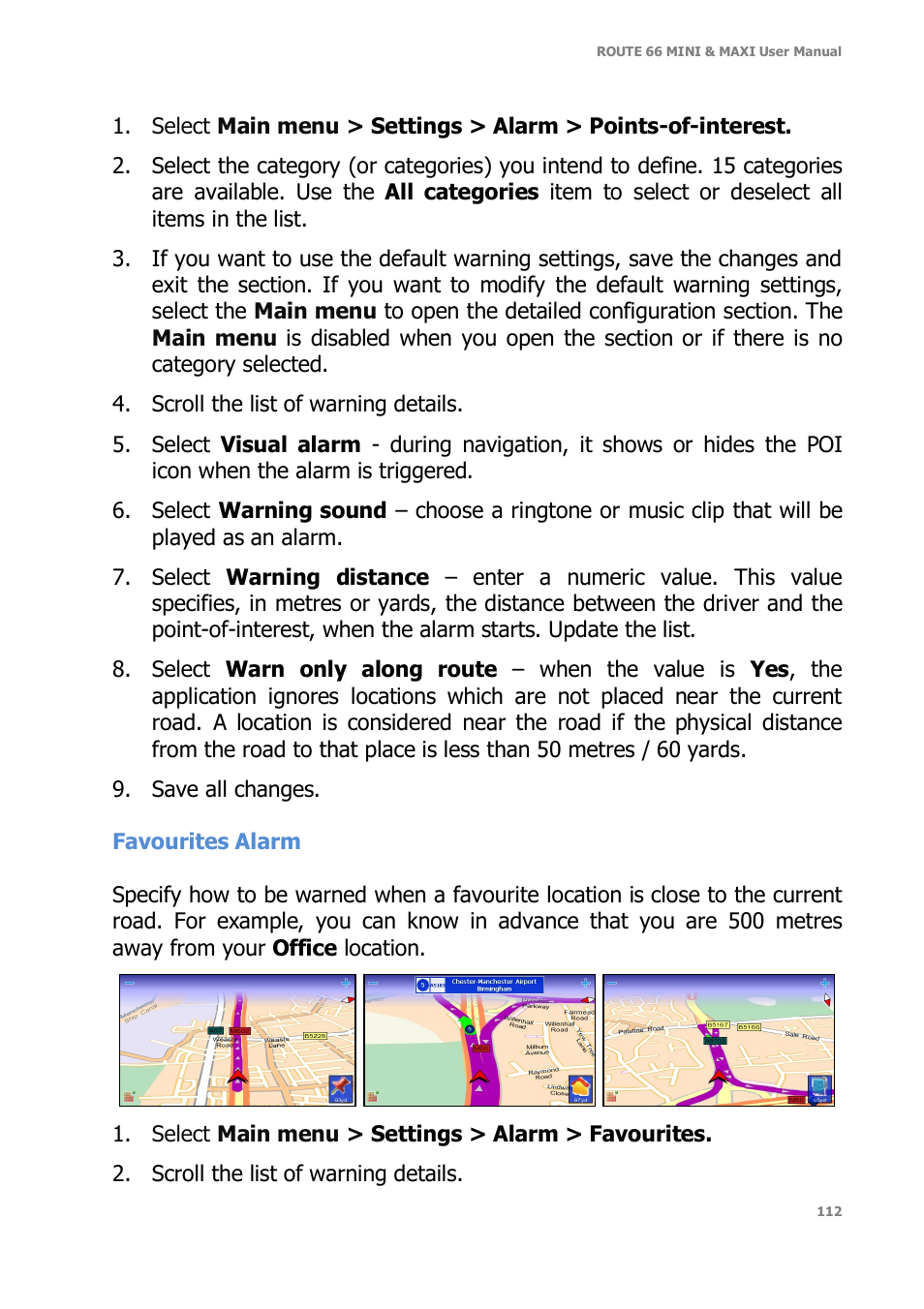 ROUTE 66 Mini Maxi User Manual | Page 112 / 128
