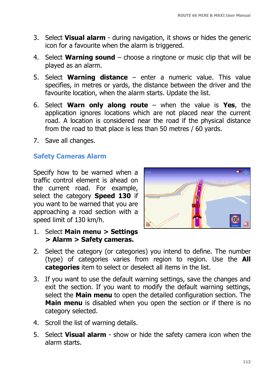 ROUTE 66 Mini Maxi User Manual | Page 113 / 128