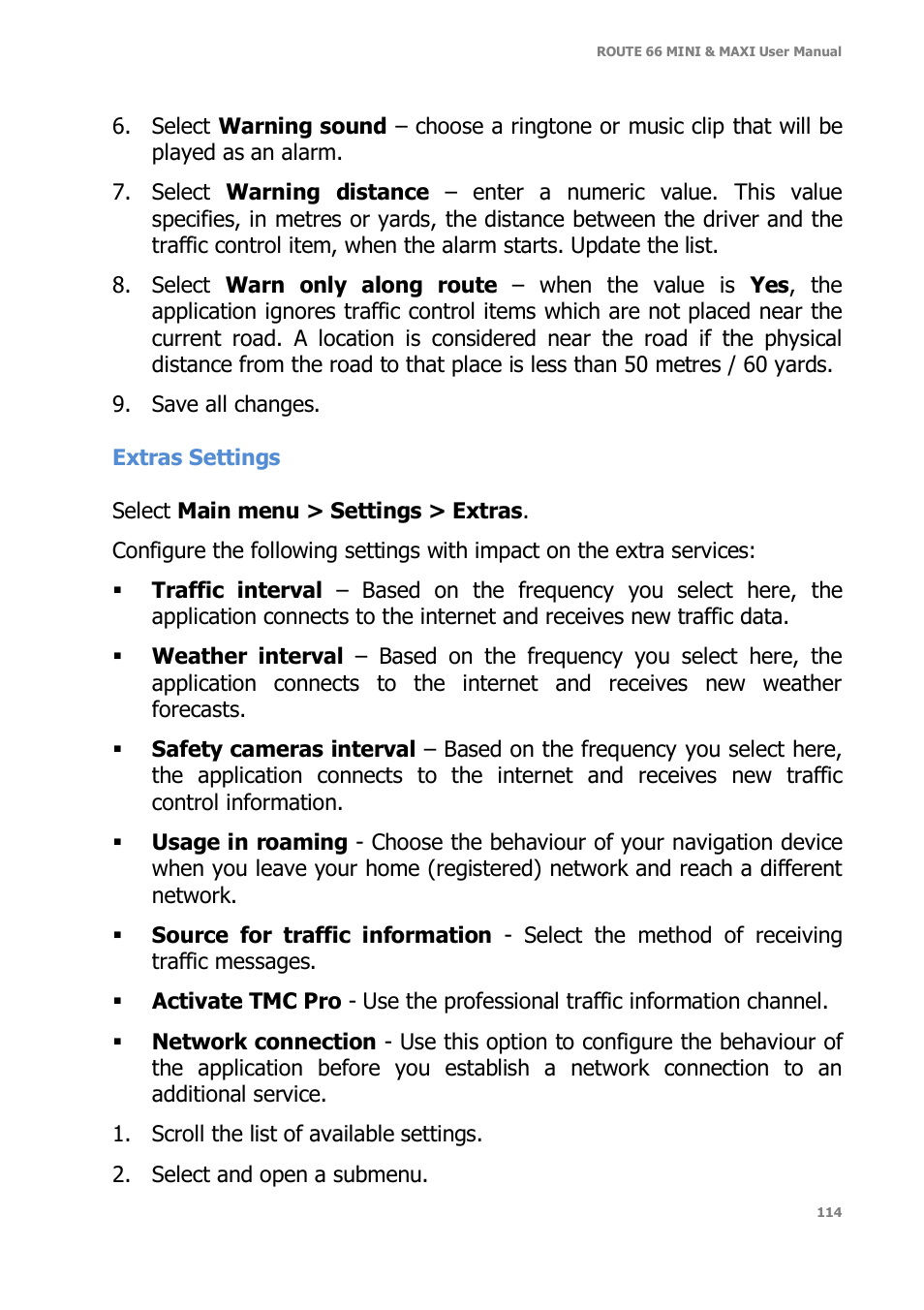 ROUTE 66 Mini Maxi User Manual | Page 114 / 128