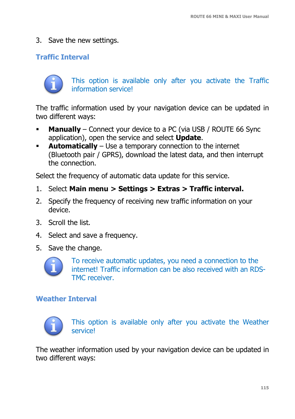 ROUTE 66 Mini Maxi User Manual | Page 115 / 128