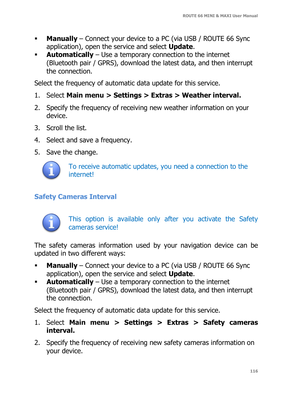 ROUTE 66 Mini Maxi User Manual | Page 116 / 128