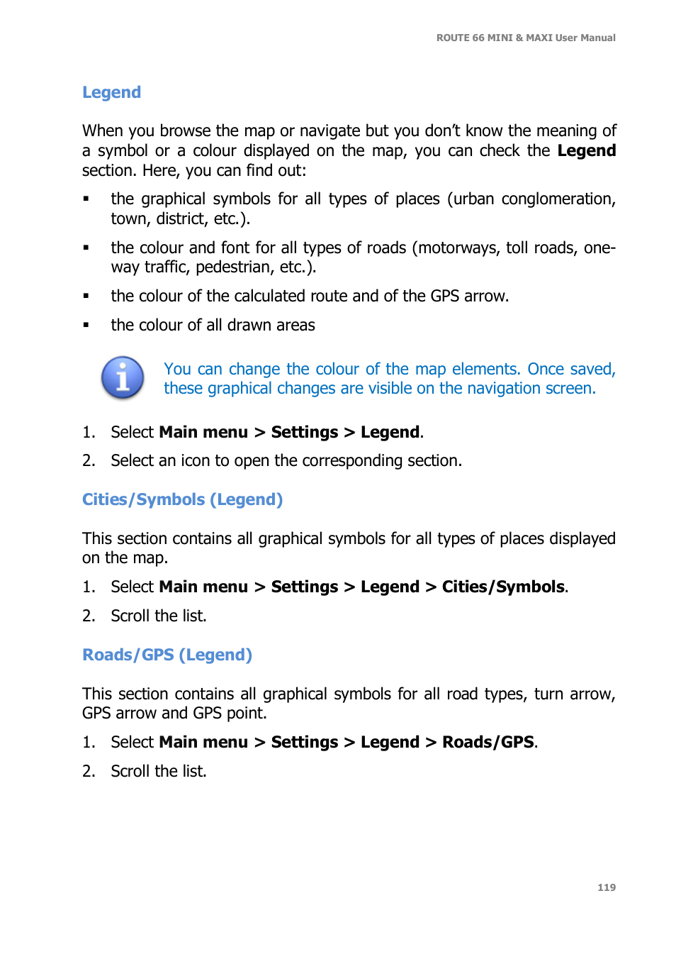 ROUTE 66 Mini Maxi User Manual | Page 119 / 128