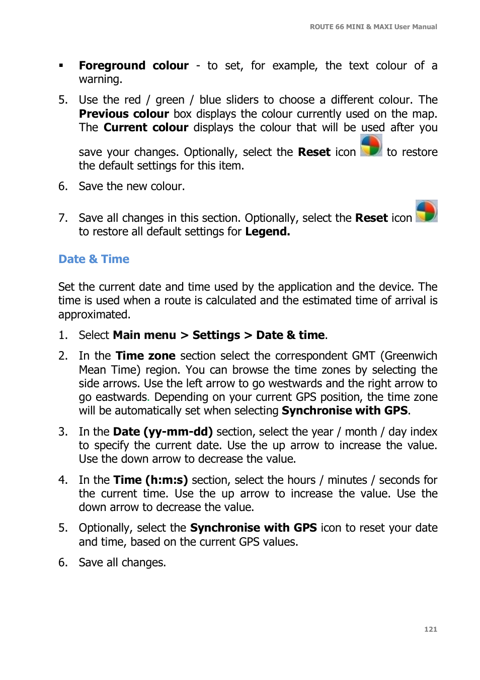 ROUTE 66 Mini Maxi User Manual | Page 121 / 128