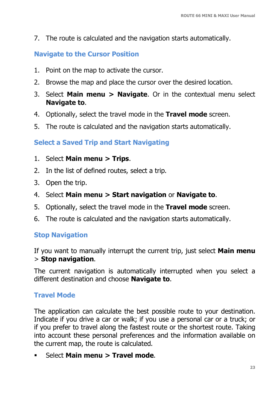 ROUTE 66 Mini Maxi User Manual | Page 23 / 128