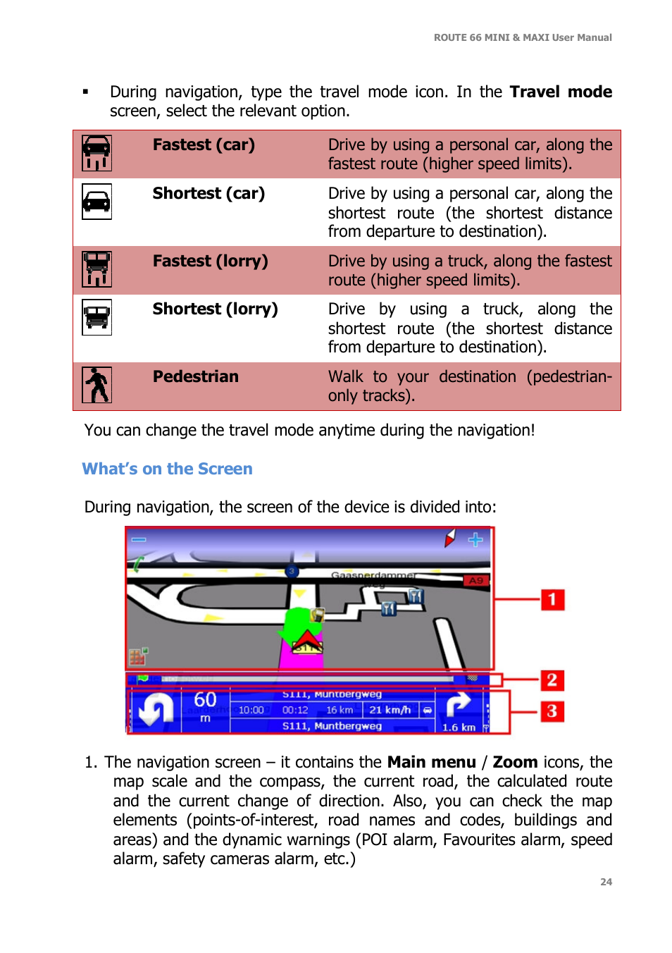 ROUTE 66 Mini Maxi User Manual | Page 24 / 128