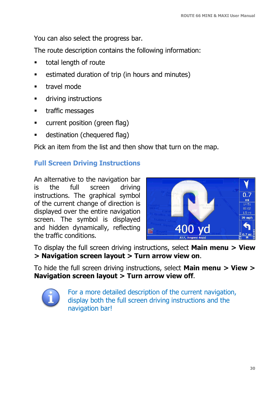 ROUTE 66 Mini Maxi User Manual | Page 30 / 128