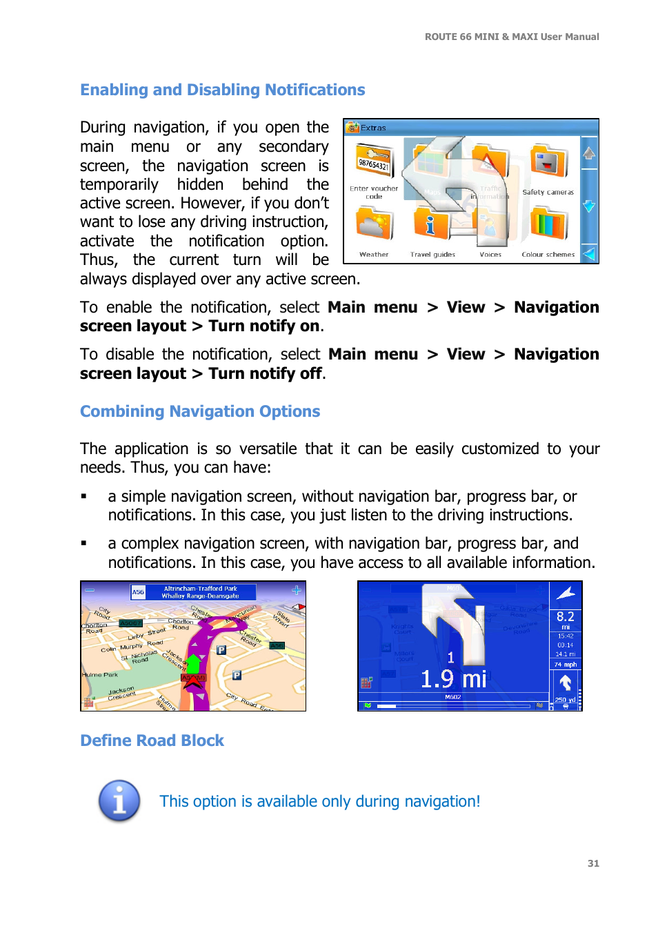 ROUTE 66 Mini Maxi User Manual | Page 31 / 128