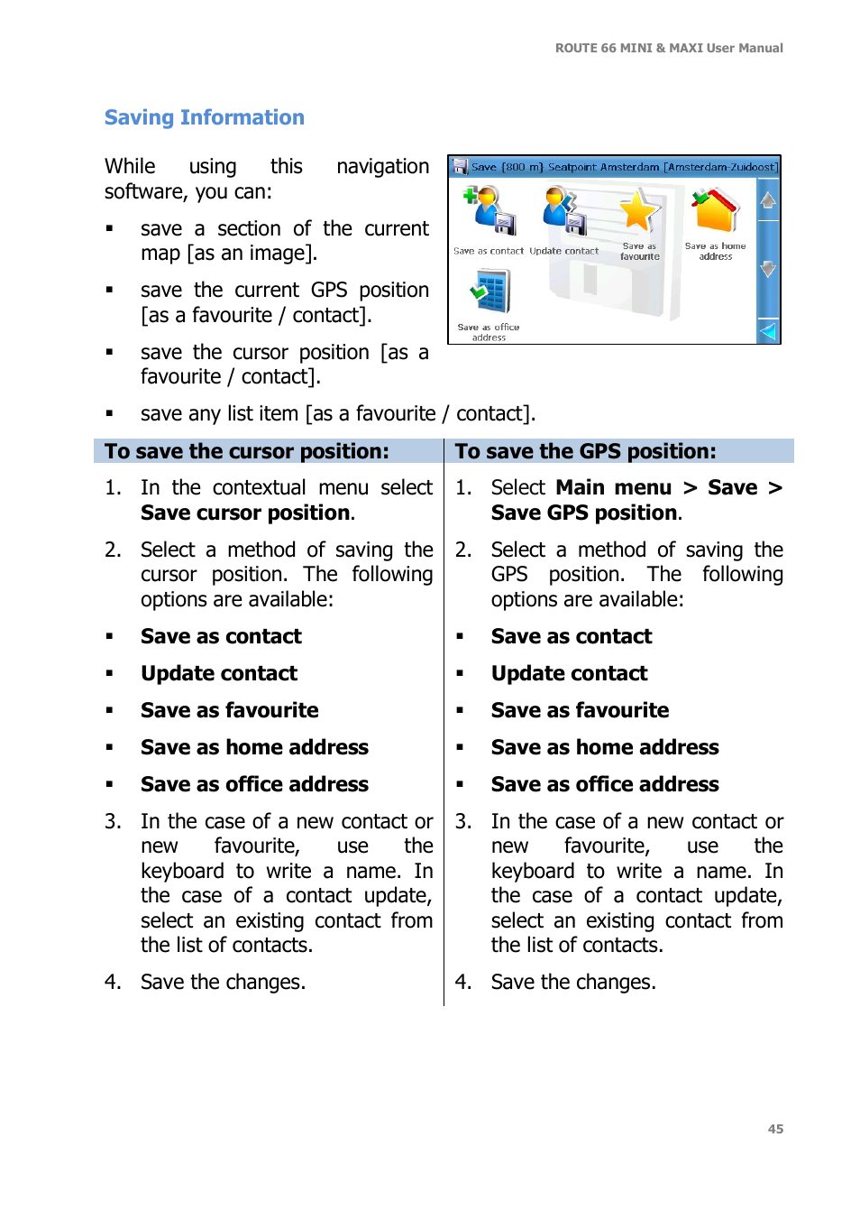ROUTE 66 Mini Maxi User Manual | Page 45 / 128