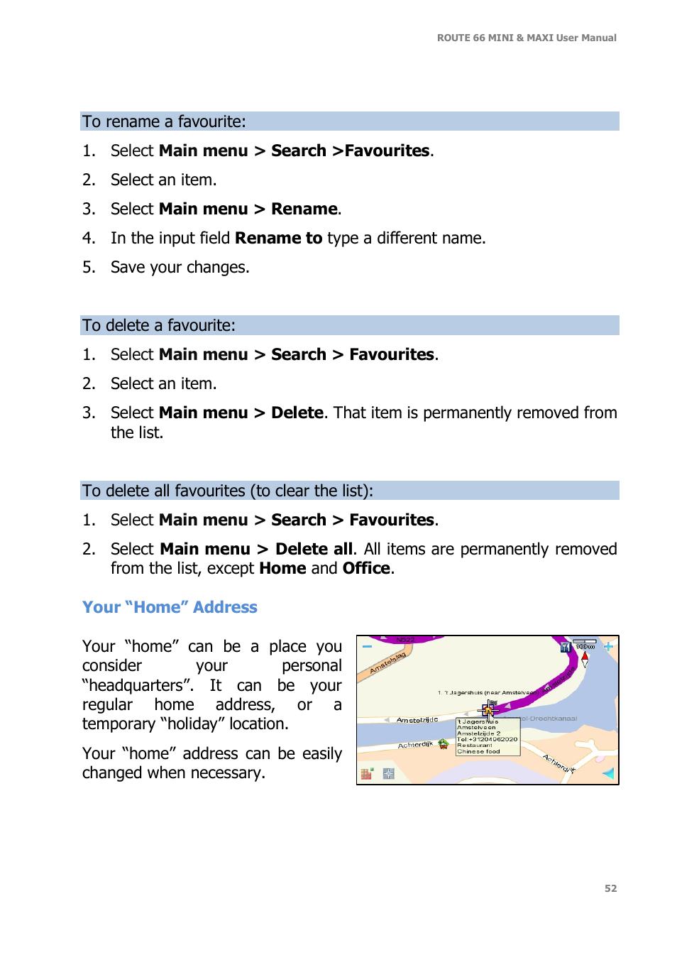 ROUTE 66 Mini Maxi User Manual | Page 52 / 128