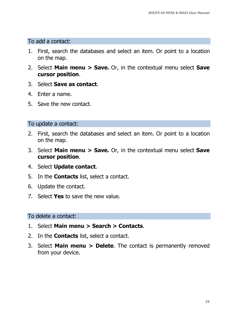 ROUTE 66 Mini Maxi User Manual | Page 55 / 128