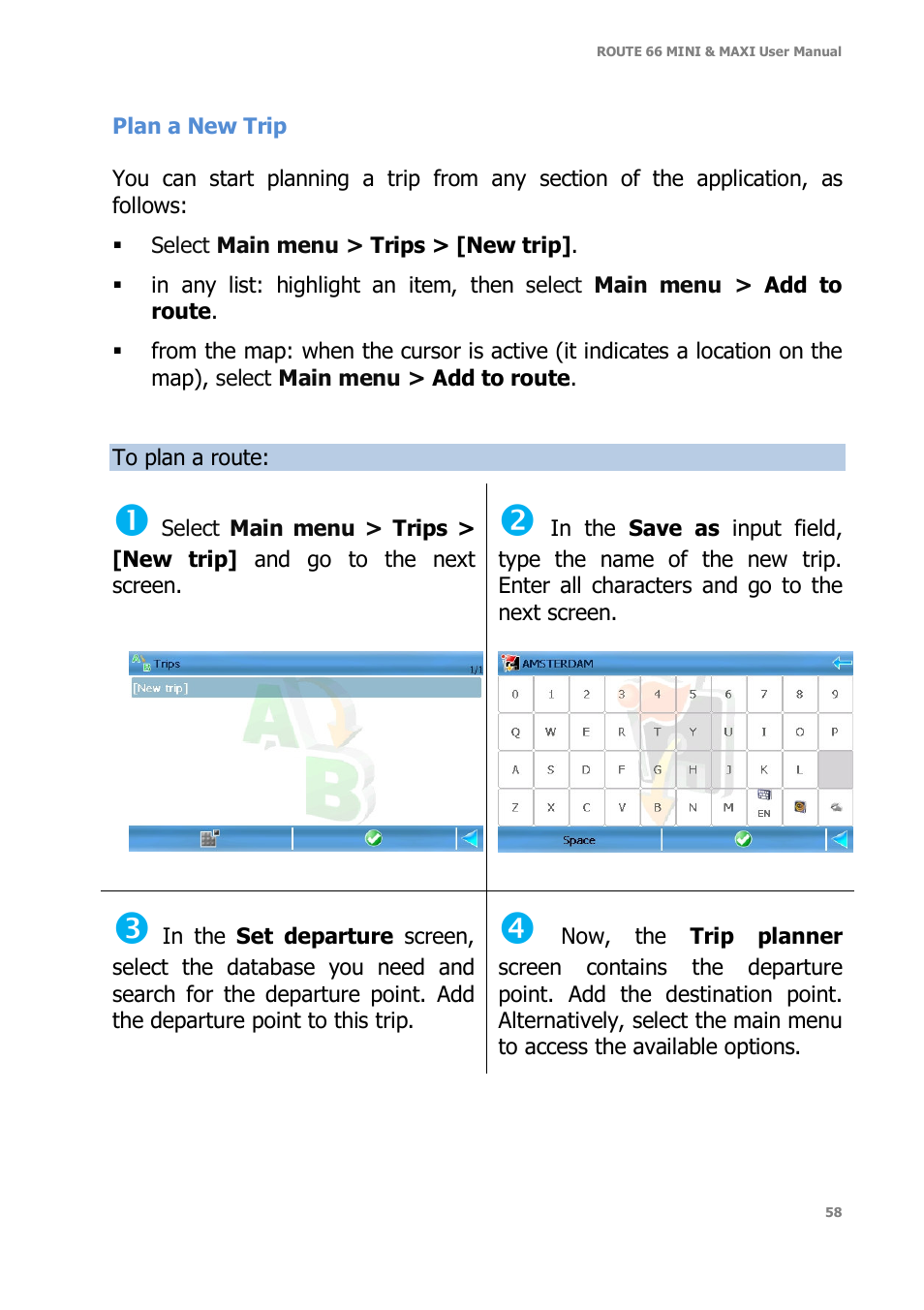 ROUTE 66 Mini Maxi User Manual | Page 58 / 128